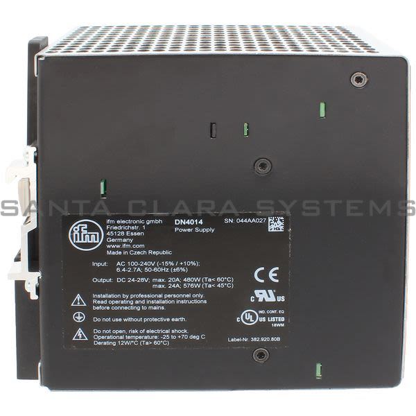 Efector DN4014 Power Supply | PSU-1AC/24VDC-20A Product Image