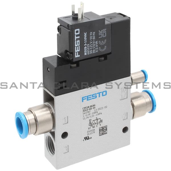 Festo CPE18-M2H-3OLS-QS-10 Air Solenoid Valve Product Image