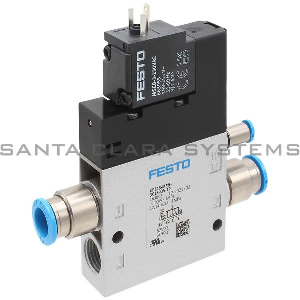 Festo CPE18-M3H-3GLS-QS-10 Air Solenoid Valve Product Image