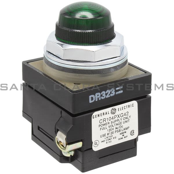 General Electric CR104PLG22G PILOT LIGHT 120VAC/DC FULL VOLTAGE GREEN Product Image