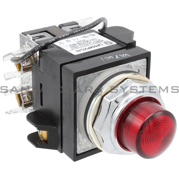 General Electric CR104PLT82R  Push Button Push-To-Test 125VAC Red 1NO/1NC Product Image