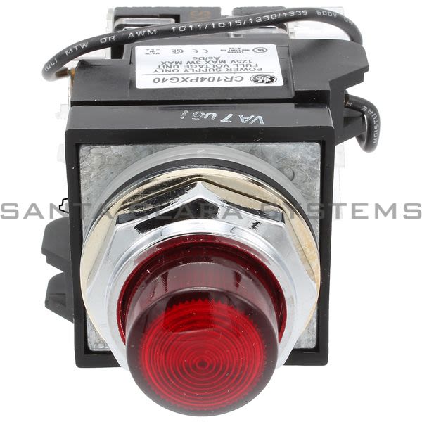 General Electric CR104PLT82R  Push Button Push-To-Test 125VAC Red 1NO/1NC Product Image