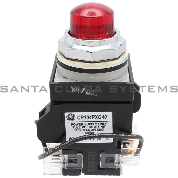 General Electric CR104PLT82R  Push Button Push-To-Test 125VAC Red 1NO/1NC Product Image
