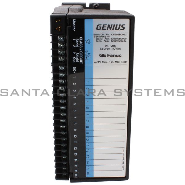 General Electric IC660BBD022 24VDC Source I/O Block Product Image