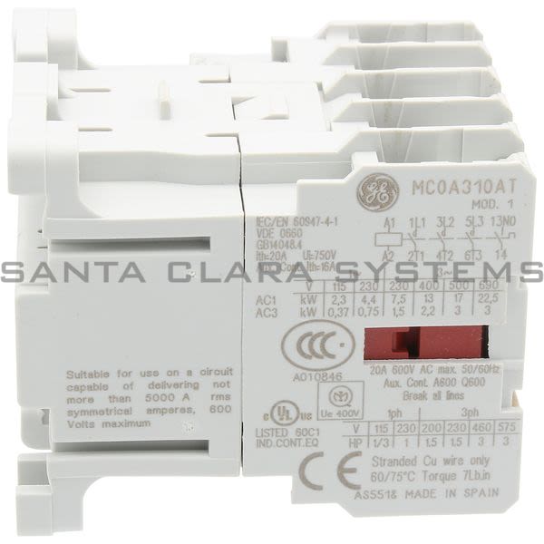 General Electric MC0A310ATJ Contactor 6AMP 3 Pole 120VAC Product Image