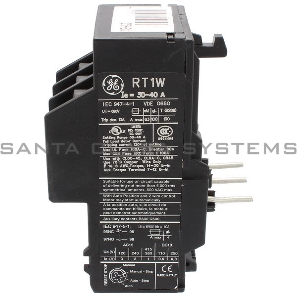 General Electric RT1W  Overload Relay 30-40 Amp Product Image