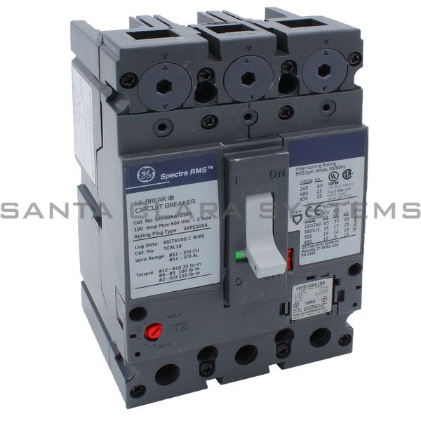 General Electric SEHA36AT0100 Circuit Breaker 110Amp 3Pole 600VAC Product Image