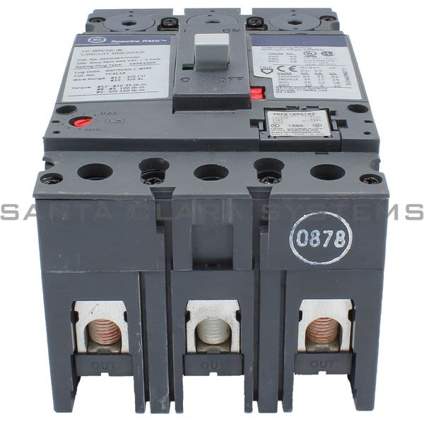 General Electric SEHA36AT0100 Circuit Breaker 110Amp 3Pole 600VAC Product Image