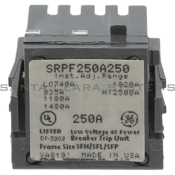 General Electric SRPF250A250  Rating Plug Product Image