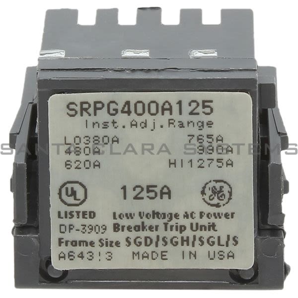 General Electric SRPG400A125 Rating Plug Product Image