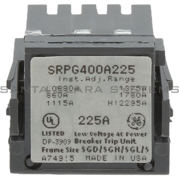 General Electric SRPG400A225 Rating Plug Product Image