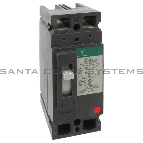 General Electric TED124015WL CIRCUIT BREAKER 1PHASE,  15AMP, 2POLE 480VAC Product Image