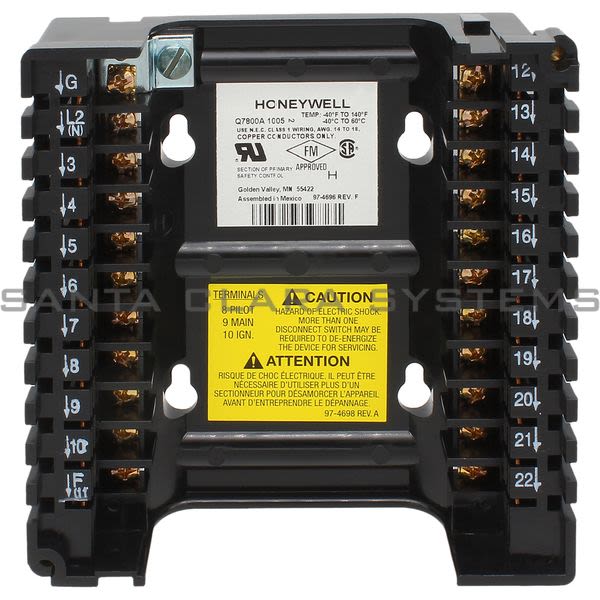 Honeywell Q7800A1005 Burner Control Subbase Product Image