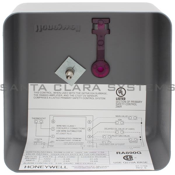 Honeywell RA890G1260 Flame Control Relay Product Image