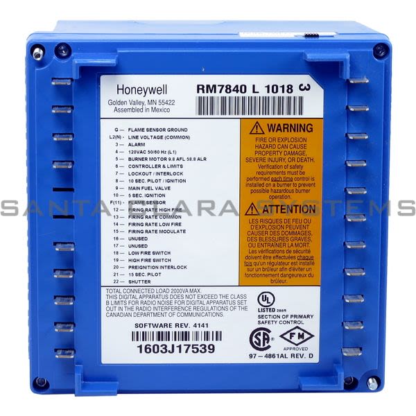 Honeywell RM7840L1018 Burner Control Product Image