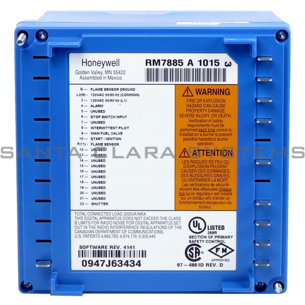Honeywell RM7885A1015 Burner Control Product Image