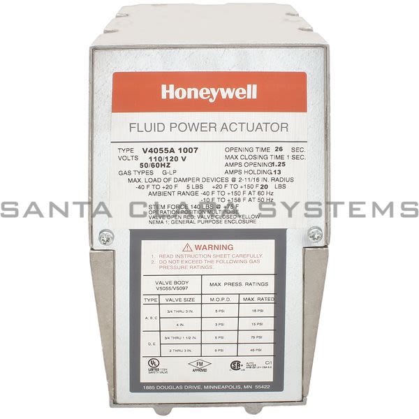 Honeywell V4055A1007 Gas Valve Actuator Product Image