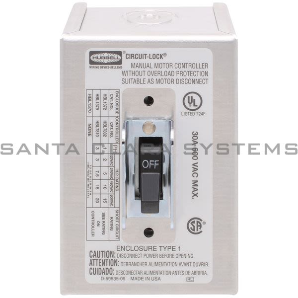 Hubbell HBL1379 Motor Disconnect Toggle Switch Product Image