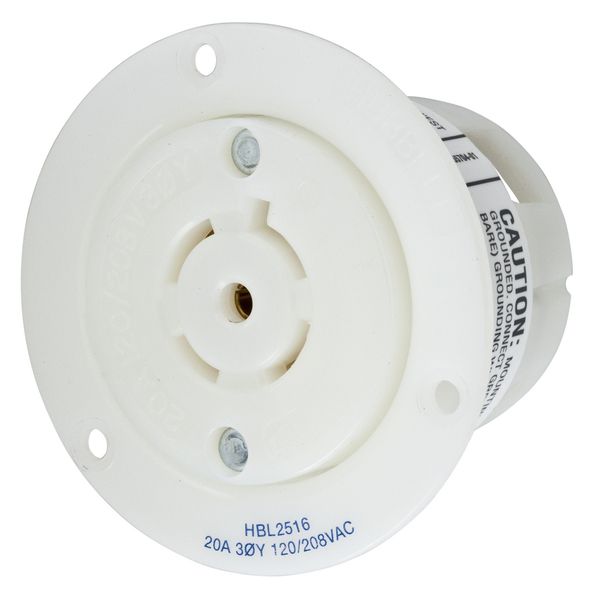 Hubbell HBL2516 Receptacle Twist-Lock Flanged | 2516 Product Image