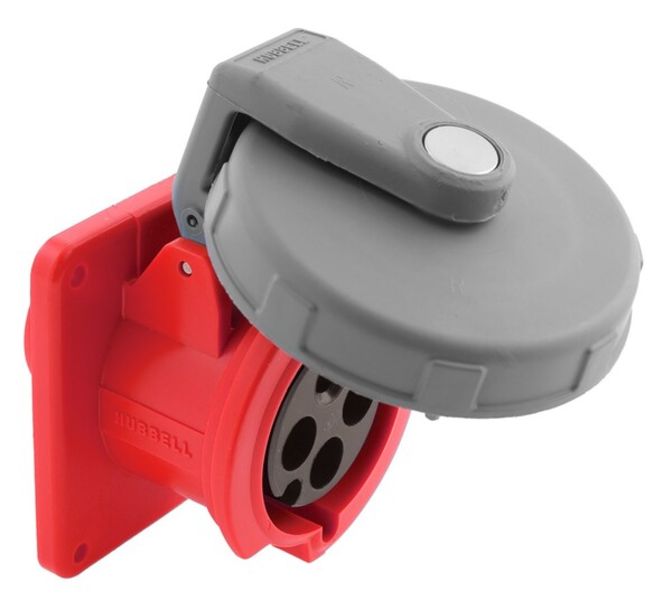 Hubbell HBL460R7W Watertight IEC Pin and Sleeve Receptacle Product Image