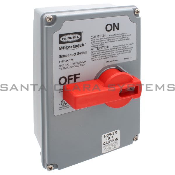 Hubbell HBLDS3MQR Disconnect Switch | MotorQuick Product Image