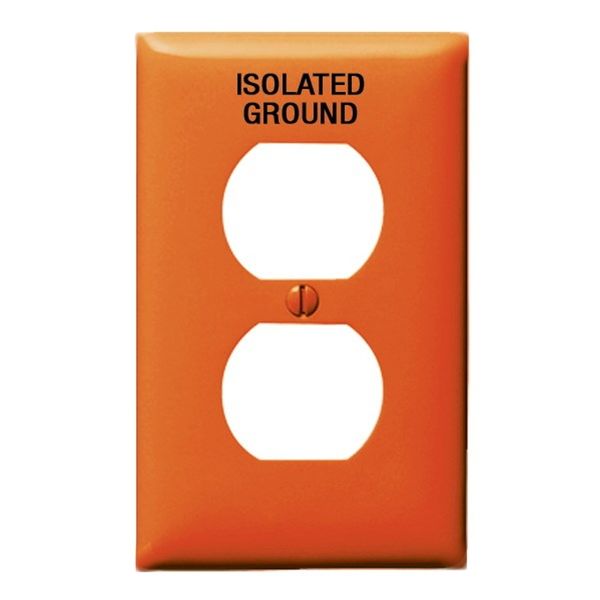 Hubbell IGP8 Wall Plate Duplex Orange Isolated Ground Product Image