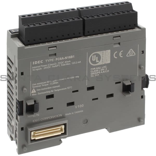 Idec FC6A-N16B1 16pt 24VDC Exp Module Screw Product Image