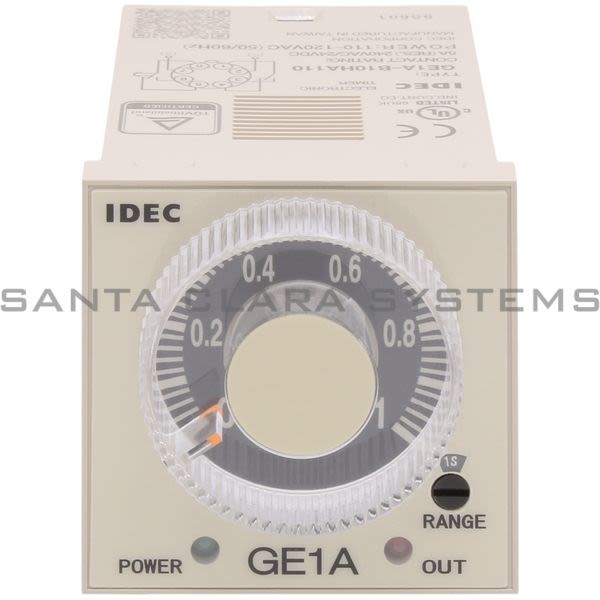 Idec GE1A-B10HA110 Timer 8-pin Plug-In DPDT 5A Product Image