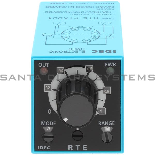 Idec RTE-P1AD24 Timer 8-pin Plug-In DPDT 10A Product Image