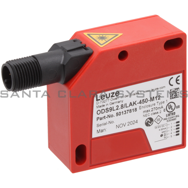 Leuze ODS9L2.8/LAK-450-M12  Optical Distance Sensor Product Image