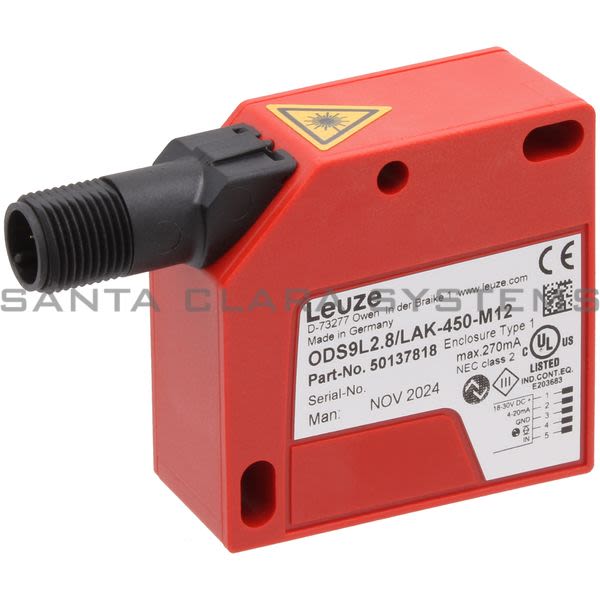 Leuze ODS9L2.8/LAK-450-M12  Optical Distance Sensor Product Image