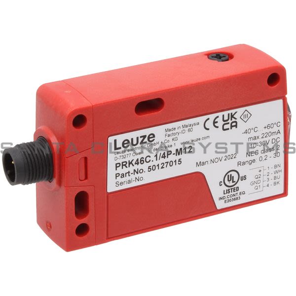 Leuze PRK46C.1/4P-M12  Polarized Retro-Reflective Photoelectric Sensor Product Image