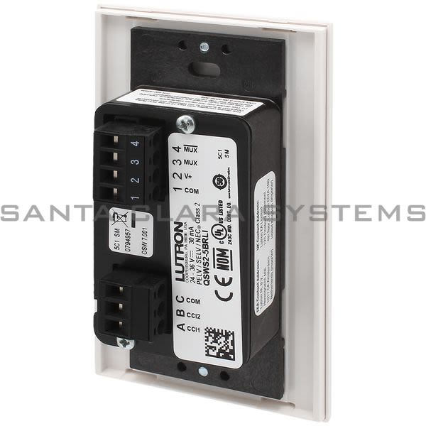 Lutron QSWS2-5BRLI-WH Wired Keypad Product Image