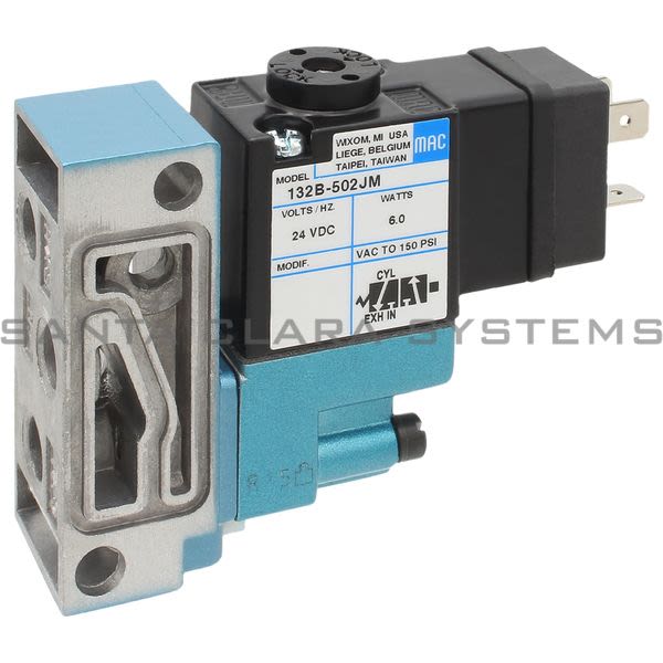 Mac Valves 132B-502JM Single Direct Solenoid Poppet Valve Product Image
