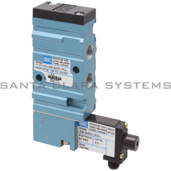 Mac Valves 411A-A0A-GM-GDF0-1PA Solenoid Valve Assembly Product Image