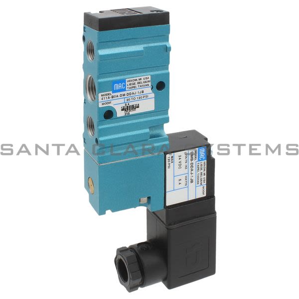 Mac Valves 411A-B0A-DM-DDAJ-1JB Single Solenoid Piloted Valve Product Image