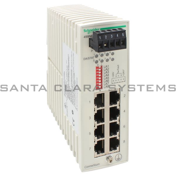 Modicon 499NES18100 Ethernet Cabling System | Connexium 8TX 10/100 Switch Product Image