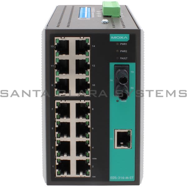 Moxa EDS-316-M-ST Unmanaged Ethernet Switch Product Image