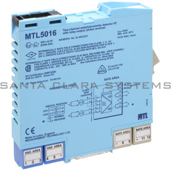 MTL MTL5016 Two Channel Switch/Proximity Detector Interface Product Image