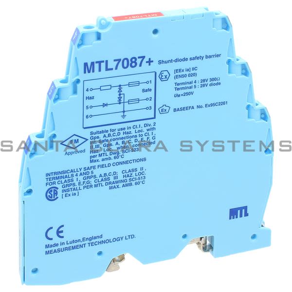 MTL MTL7087- Shunt-Diode Safety Barrier Product Image