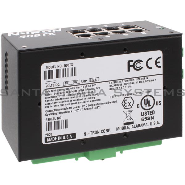N-Tron 508TX Industrial Ethernet Switch Product Image