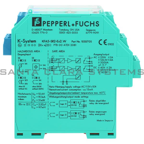 Pepperl+Fuchs KFA5 SR2 EX2.W  Intrinsic Safety Switch Isolators | 10337 OS Product Image