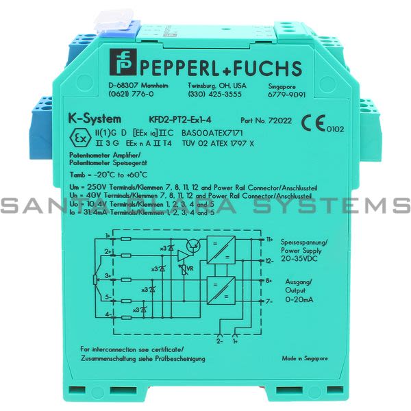 Pepperl+Fuchs KFD2-PT2-EX1-4 Potentiometer Amplifier | 72022 Product Image