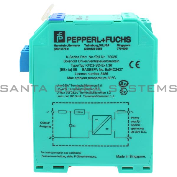 Pepperl+Fuchs KFD2SD-EX1.36 Intrinsically Safe Barrier Product Image