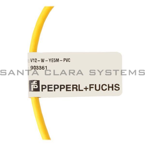 Pepperl+Fuchs V12-W-YE5M-PVC 903361 Quick Disconnect Cable Used W/ 875C/F10C30-R3 A-B Sensor Product Image