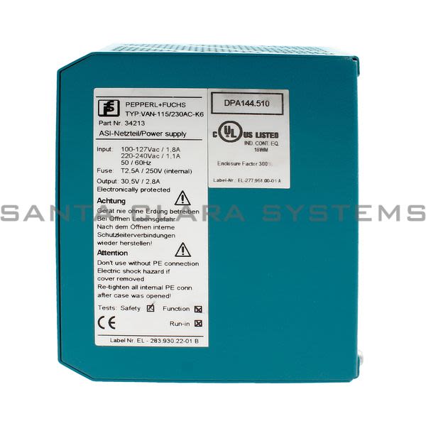 Pepperl+Fuchs VAN-115-230AC-K6 AS-Interface Power Supply Product Image