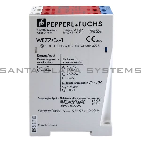 Pepperl+Fuchs WE77-EX1-115VAC Switch Amplifier | WE 77/EX1-115V Product Image