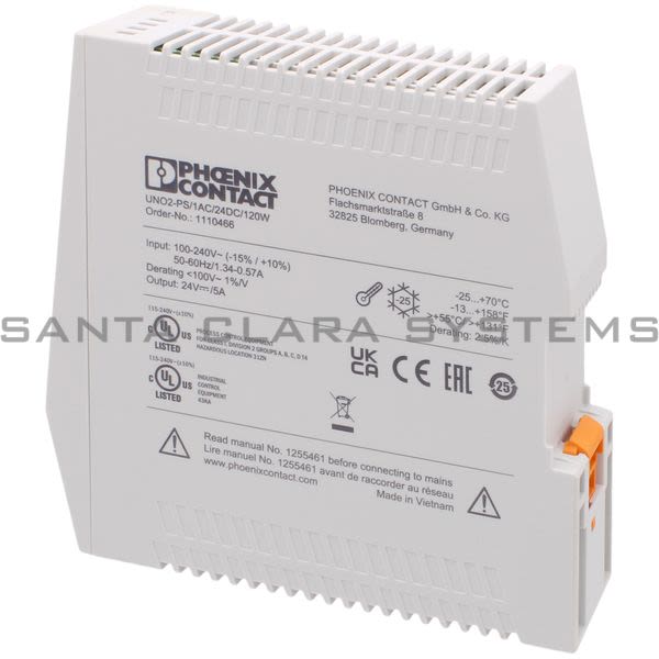 Phoenix Contact 1110466 Power Supply | UNO2-PS/1AC/24DC/120W Product Image