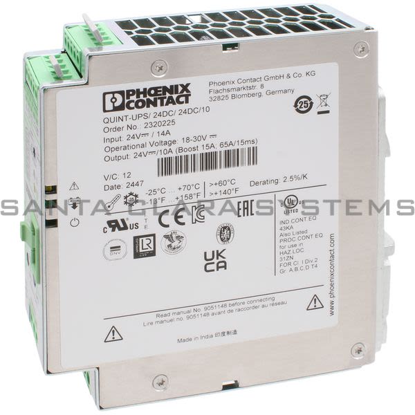 Phoenix Contact 2320225 Uninterruptible power supply - QUINT-UPS/ 24DC/ 24DC/10 Product Image