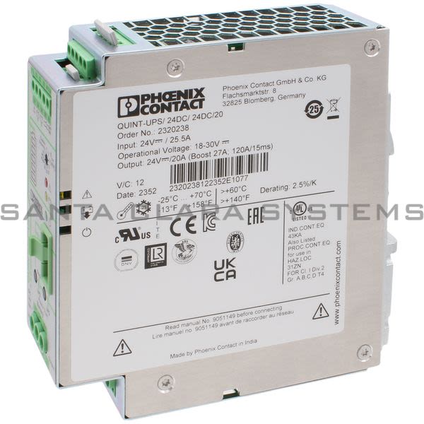 Phoenix Contact 2320238 Power Supply | Quint-UPS/24DC/24DC/20 Product Image